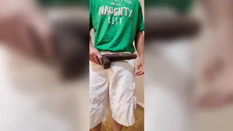 Twink Practices with Huge Black Dildo and Cums Twice