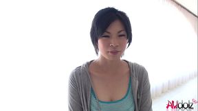 Brunette beauty Saki Aoyama blows hard cock in outdoor Japanese 1 on 1 session