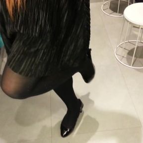 Black Patent Pumps with Pantyhose Teaser 19