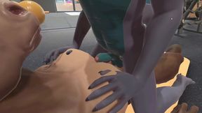 Gym ruined by hungry dragon cock stretching tight ass raw