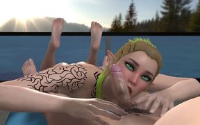 Sexy wood elf gives sloppy blowjob in POV : 3D Porn