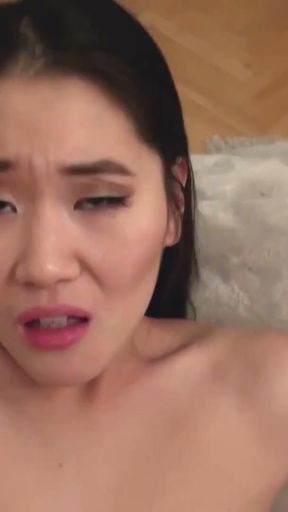 Beautiful Asian teen Katana fucks at home and gets an oral creampie   Clip 1