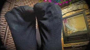 Petite Feet in Black Pantyhose (HD) MP4