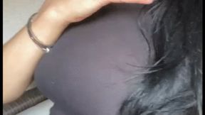 Chillout and smoking two cigarettes of course with my two naked Boob