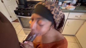 BBC Blowjob in the Kitchen