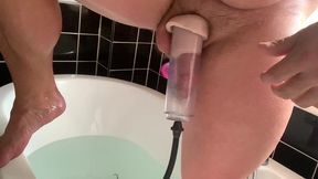 anal bath fun whilst using my cock pump until i cum