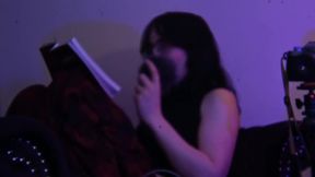 Goth Tgirl Glasses Whore Gushes Cum Reading Derrida Destroyed