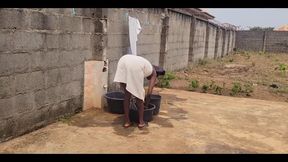 Sex Addicted Nasty Bitch Fuck Her Husband Brother Outside Behind the Window