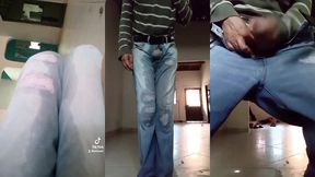 pantalones orinados con panal de tela y locura total con doble orgasmo