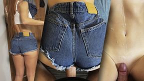 Redhead in Denim Shorts Met a Stranger on the Street and Brought Him Home