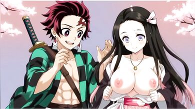 Tsunade and Nezuko anal creampie in hentai madness