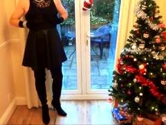 Alison in Thigh Boots - Wanking under the christmas tree