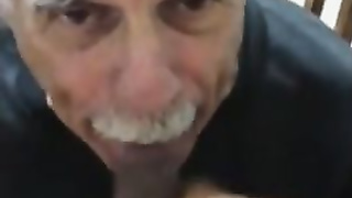 Old daddy give me blowjob and eat my cum 12