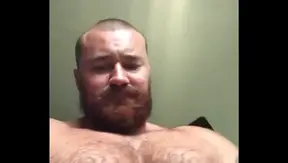 Huge Muscle Bear Shows Off Tattoos, Massive Cock Raw Power – 18+