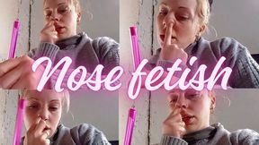 Nose picking nose blowing fetish nose