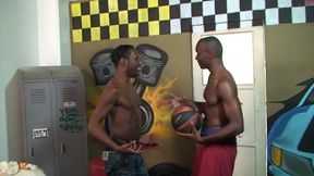 Big dicked ebony stud gives his friend anal