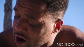 Tony Genius raw breeds black bear Micah Martinez by the poolside