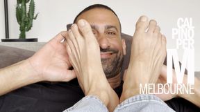 M worships/tickles my feet (close up) - part 2