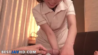 Japanese cutie Nana Nakamura sucks cock hard in her first porn scene