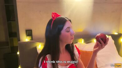 Sneaky gnome fucks brunette cosplay cumshot on All Hallows Eve
