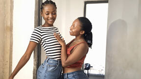 Black introverted lesbian rommies are curious about sex & beaver taste