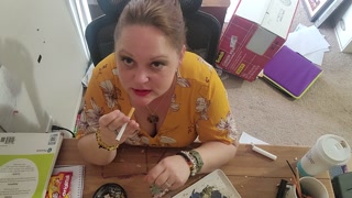 SEXY Brunette Secretary having a much needed smoke!!