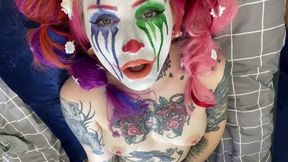 Clown Girl Intense Eye Contact Beautiful Agony O Face