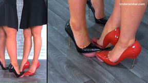 Goddess Amber - Miss Lucy - Trampling Your Cock & Balls Under Our Spikey Metal Heels - 189 Split Cam - Trample CBT Ballbusting Shoe Feet Foot Fetish