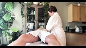 Hairy Pussy Creampie on Massage Table