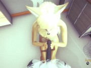 Furry Yaoi - POV Fox jerk off to cat with cum in his faces and fucked with creampie