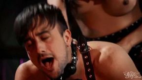 Transangels TS dom Jessica Fox fucks sub guys ass