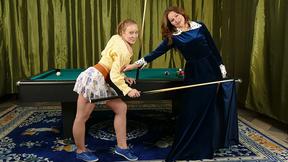 ”Stepmom & teen are making out on a pool table”