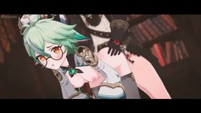 Lecherous 3D nymph with emerald locks gets ravaged in this filthy hentai extravaganza