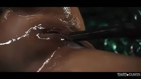 BIg tits Shelena got her holes filled by big black plant tentacle monster in alien universe