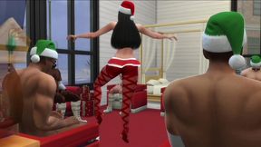 nat has a gangbang bukkake party at santa big cocks factory at xmas