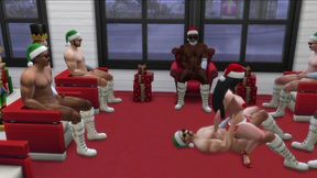 nat has a gangbang bukkake party at santa big cocks factory at xmas