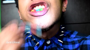 Eating rubber worms