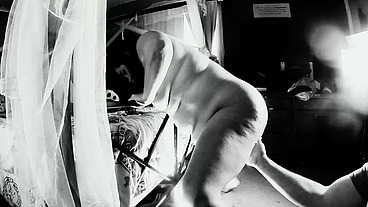 Four Fingers and a Wet Pussy (B&W)