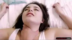 Little stepsis Kylie sucks and fucked her stepbro meaty cock