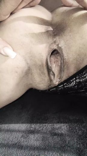 Sexy wife in erotic transparent lingerie fucks beautifully