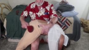 Petite Amateur MILF Gets OTK Spanking and Paddling
