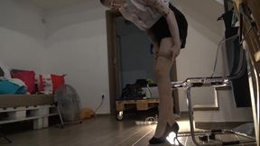 Mimi Cica in stockings and high heels tries to seduce her nerdy teacher