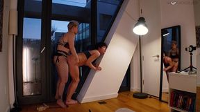 femboy pegged dominated and destroyed by strapon cock - jaq quicksilver x maeby west - queer nonbinary t4t blowjob anal pegging