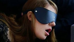Blindfolded babe whipped in her ass slightly  in arousing sex video