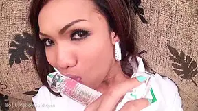 Big Cock Ladyboy Bo Pulls Her Panties Aside For Intense Ass Training