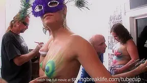 SpringBreakLife Video: Hot Chicks Getting Tiny Tits Painted