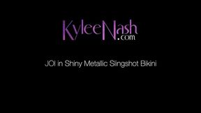 JOI in Shiny Metallic Slingshot Bikini