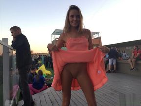 Clover without panties on public