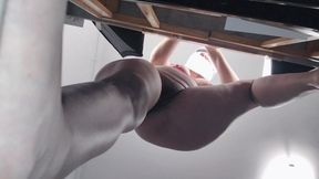 Sexy woman does naked cleaning. Hairy and sexy Latina, big, big ass. Sexy woman massages her hairy.