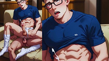Young Nerd Twink Giving His Ass To His Coworkers. Anime Hentai